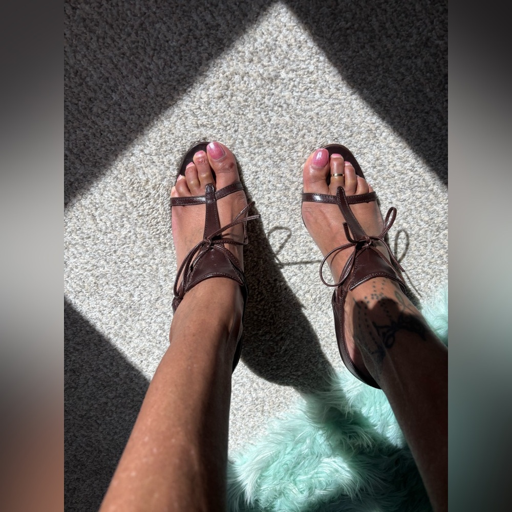 Manolo Blahnik Dark Brown Women's Sandals 3.5inch heel - Picture 7 of 9